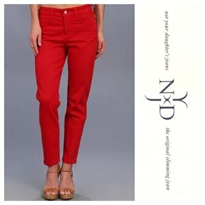 2 pairs NYDJ Clarissa Ankle Jeans in Red & Green